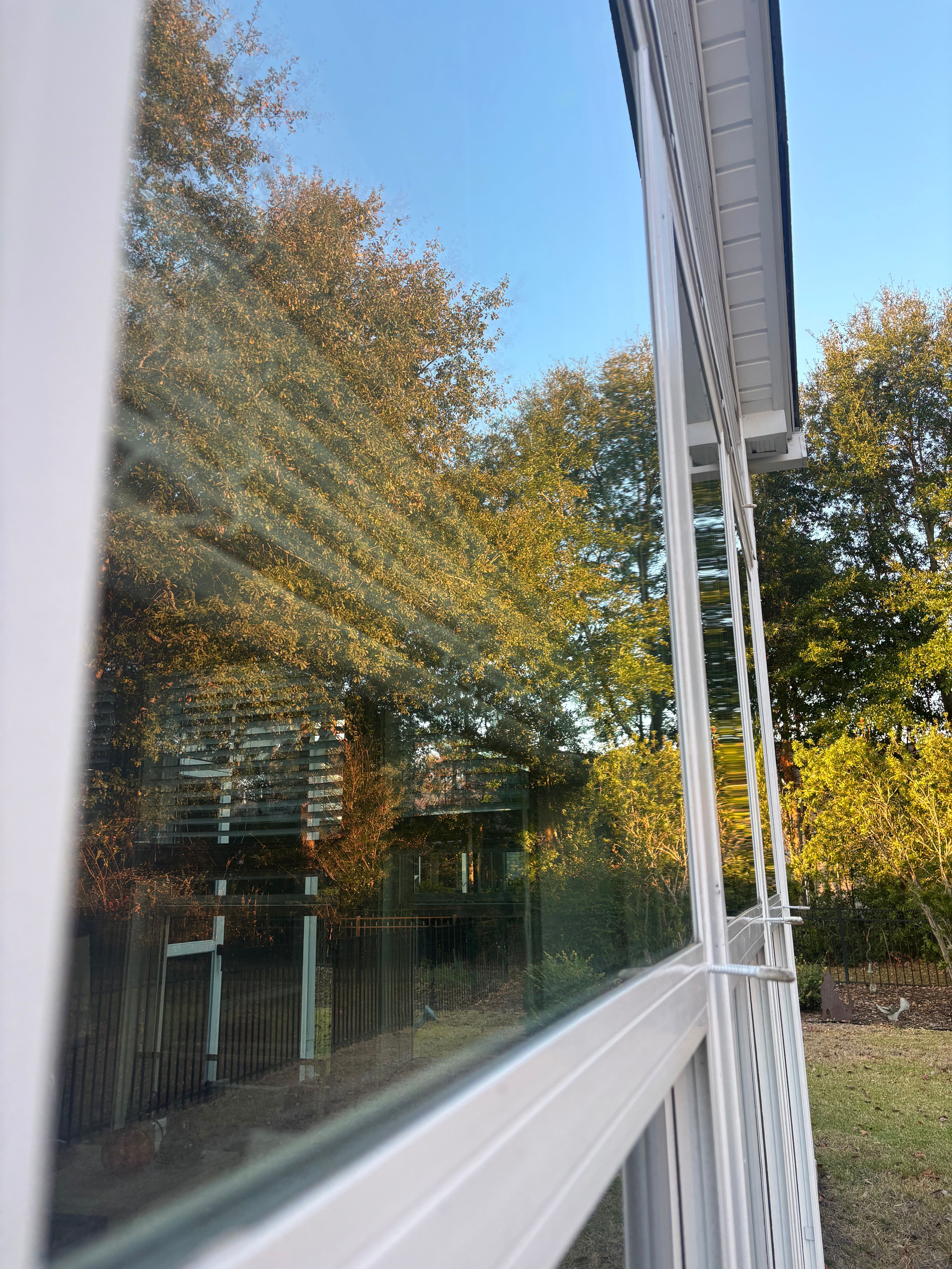 Living room window with a perfect streak free shine and reflection.